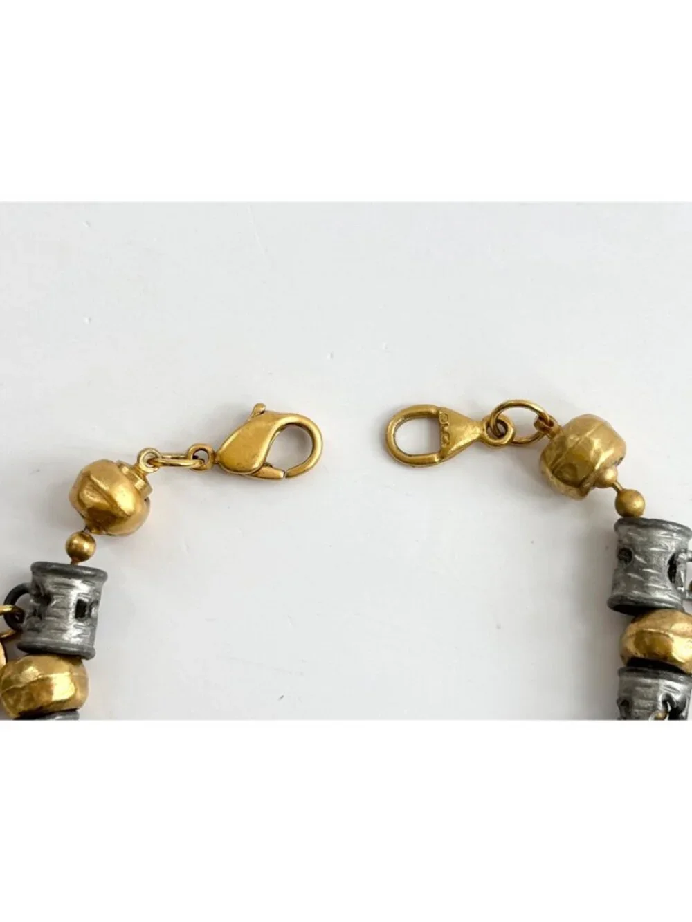 Liz Clairborne Gold & Silver Toned Beaded Terre Earth Medallion Pendant Bracelet